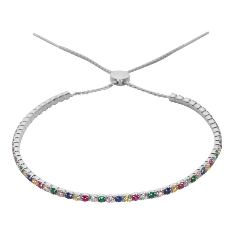 Tennisarmbånd Amy – Aqua Dulce med Zirkonia og Glidelås
