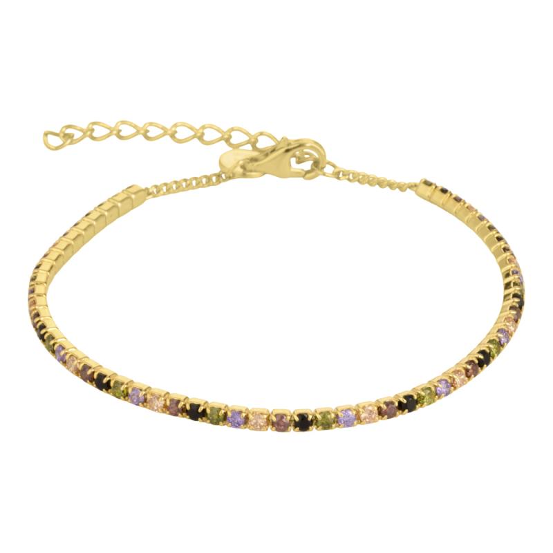 Elegant Armbånd Linea – Aqua Dulce med Zirkonia i Farver