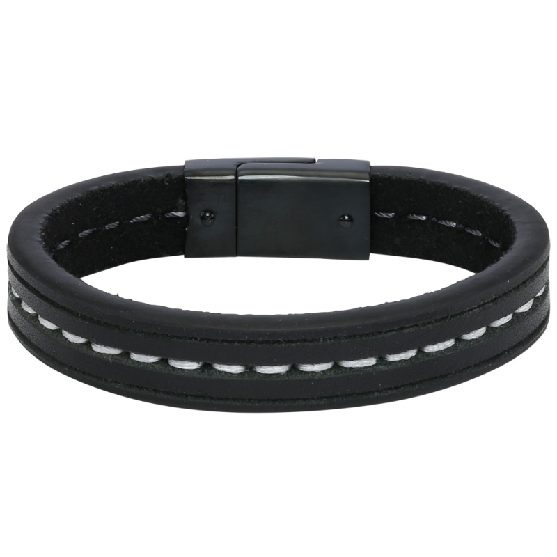 Æder Armbånd i Sort Stål – Fantastisk Tilbud!