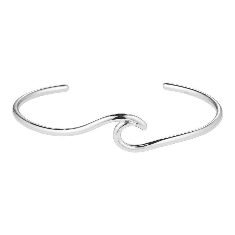 Elegant Bølge Armbånd i Sterlingsølv med Smykkeæske