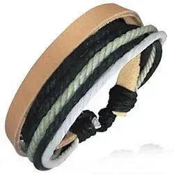 Æderbomuld Armbånd med Læder - Black Friday Tilbud!