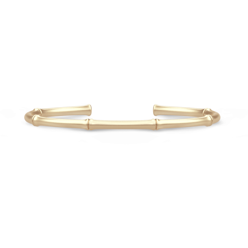 Bamboo Cuff – Elegant 14 Karat Guld Armbånd