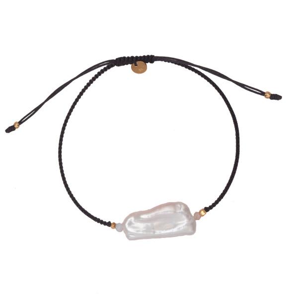 Stinearmbånd Nylon Med Ferskvandsperle 3190 02 - Stine A. Armbånd  - 1244440529908