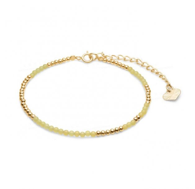 Blossom Armbånd Forgyldt ølv Med Lys Grøn Agat - Blossom Armbånd  - 1255550321344