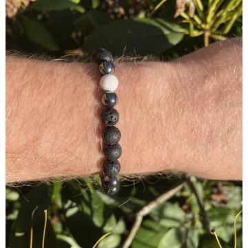 Lava Howlit Hæmatit Herre Armbånd 8 Krystal Armbånd Til ænd Godkarmashop - Christian Emig Armbånd
