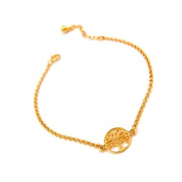 Livets Træ Forgyldt Armbånd - Symbol på Livets Styrke