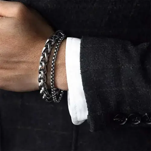Dobbelt Stålarmbånd X2 - Trendy Armbånd i Rustfrit Stål