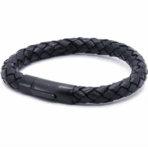 Ænd Chart Æderarmbånd i Sort - Luksus Bololæder Design