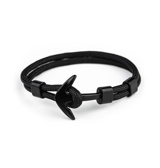 Deluxe Nylon Anker Armbånd - Sort Stilfuldt Tilbehør