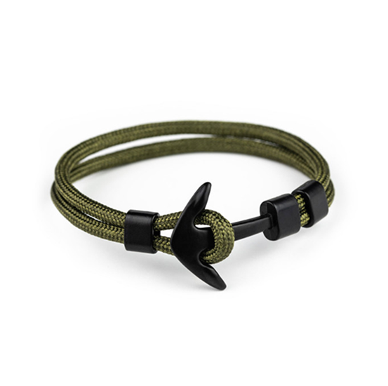 Deluxe Nylon Anker Armbånd – Grøn Elegance til Dit Look