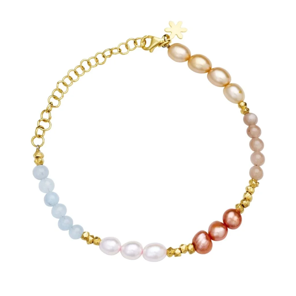 Susanne Friis Forgyldt Sølv Armbånd Med Stenmix - Susanne Friis Armbånd  - 5704043070901