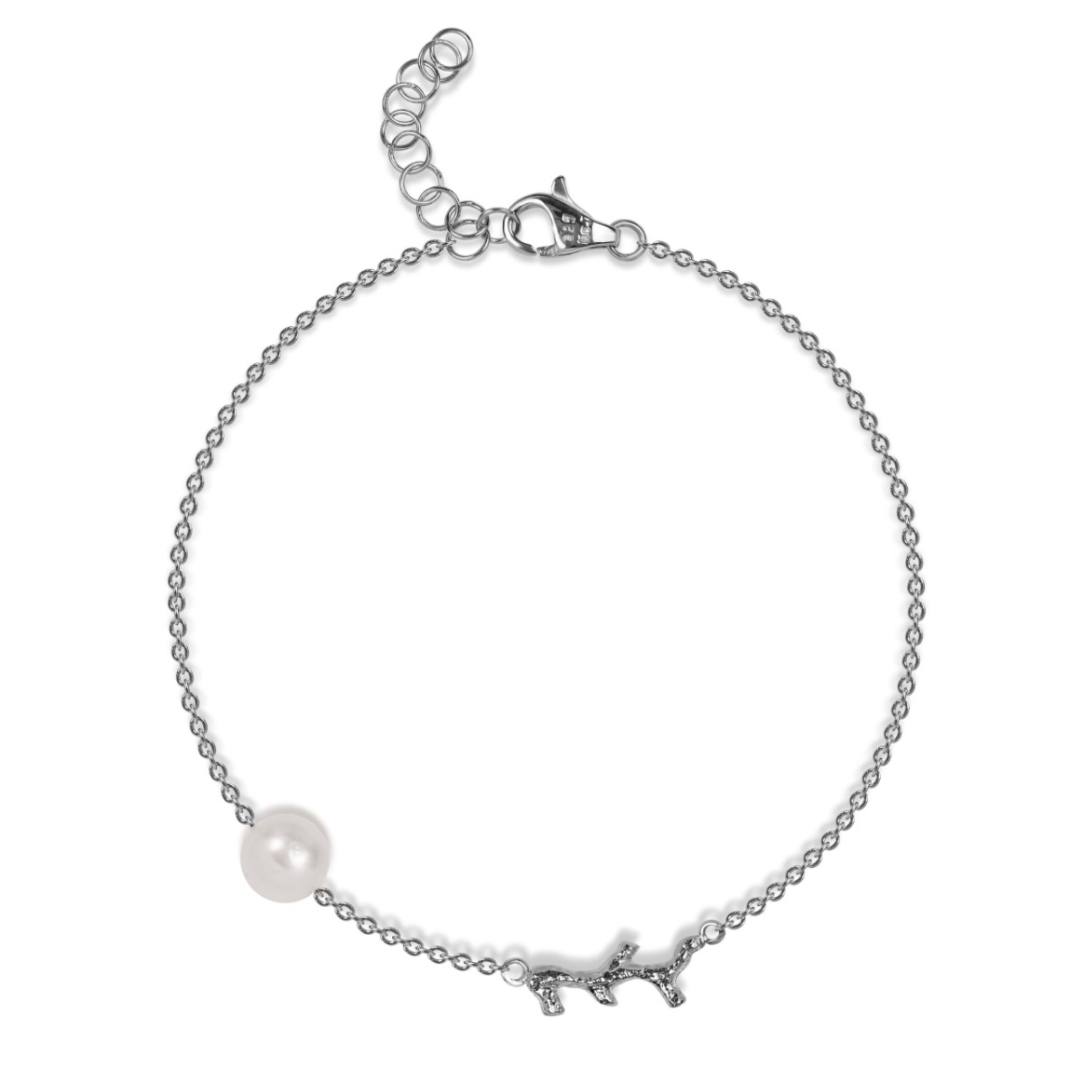 Blossom Copenhagen Sey Shell Armbånd Rhodineret Sølv Med Ferskvandsperle - Blossom Armbånd  - 1500000002097