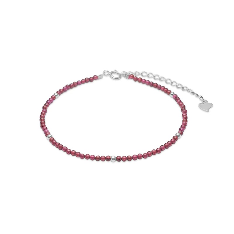 Blossom Copenhagen Rhodineret Sølv Armbånd Med Granat - Blossom Armbånd  - 5713007176078