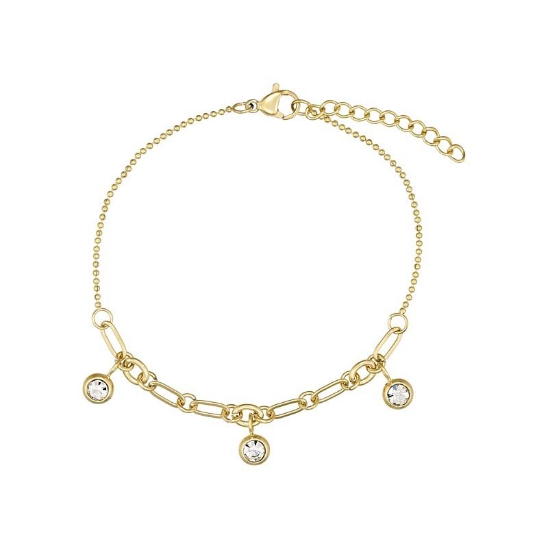Armbånd Forgyldt Stål Med Zirkonia Kugler - Blicherfuglsang Armbånd
