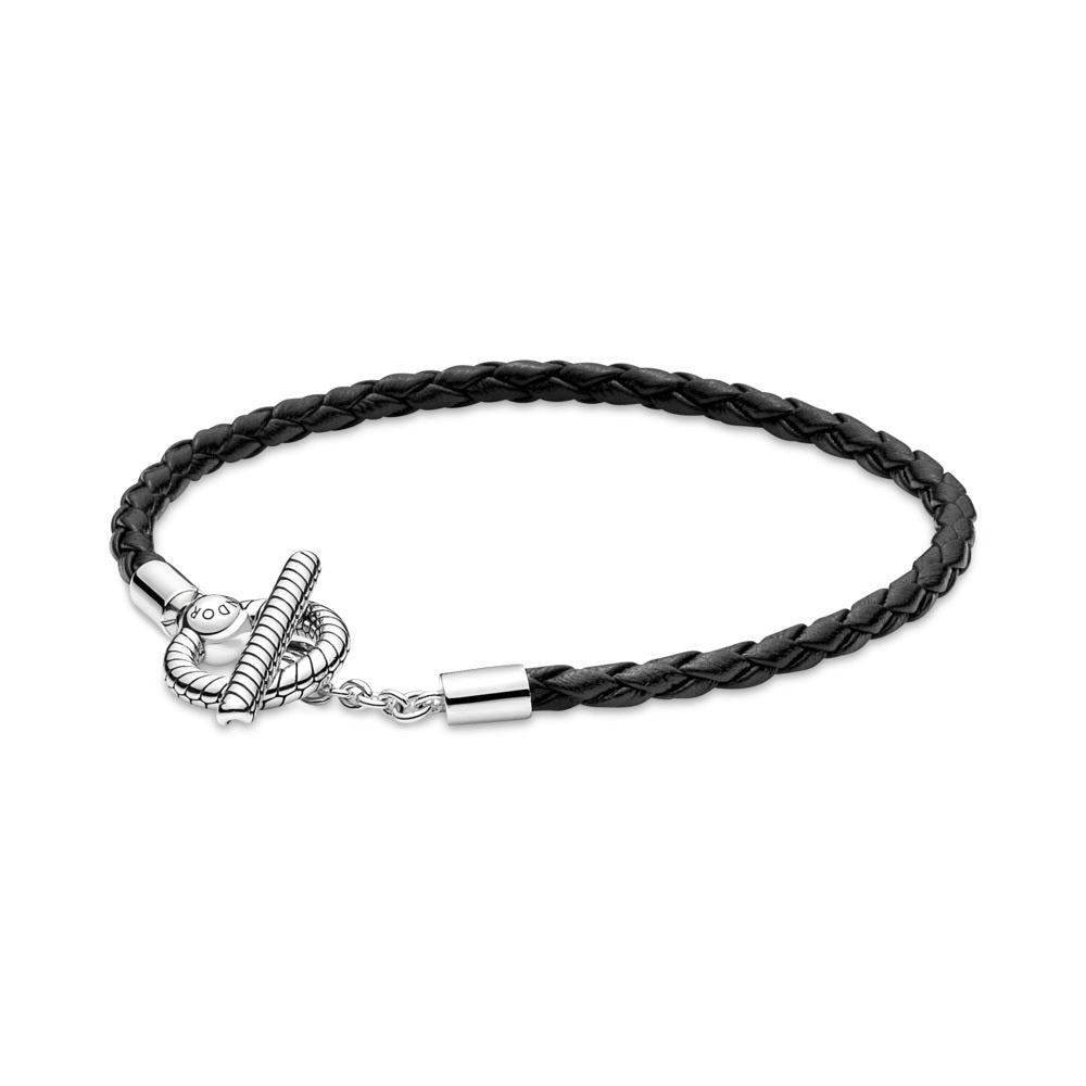 Pandora Moments Læderarmbånd Med Ampquot Ampquotlås 591675c - Pandora Armbånd  - 1233690166292