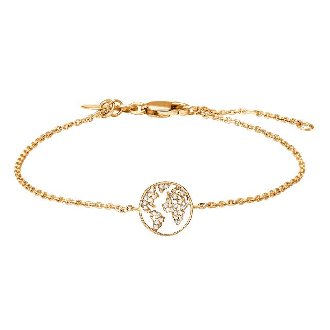 Joanli Nor Forgyldt Sølv Armbånd Med Verdenskort 845089 - Joanli Nor Armbånd  - 1233690120386