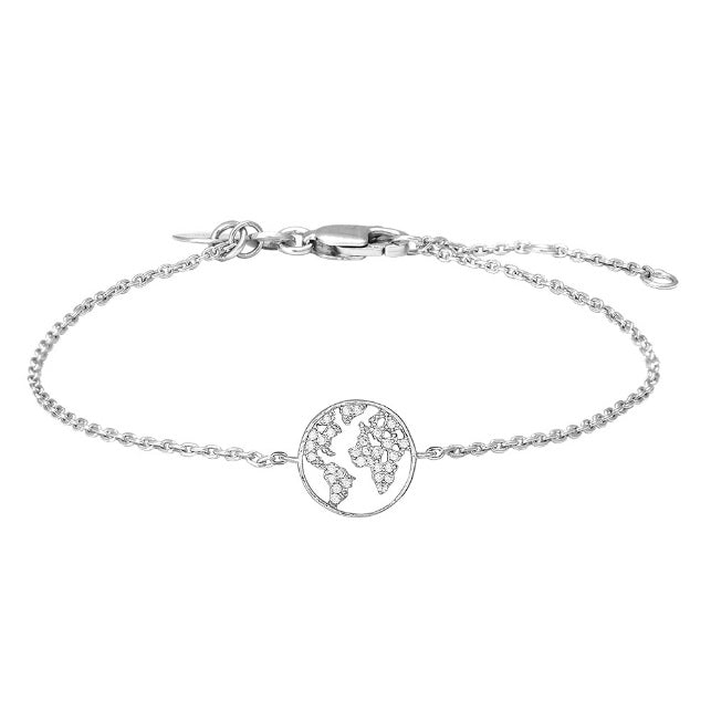 Joanli Nor Sølv Armbånd Med Verdenskort 845089 - Joanli Nor Armbånd  - 1233690120416
