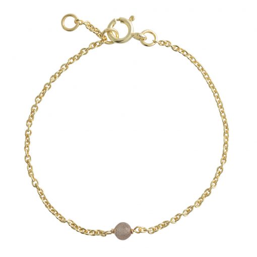Lene Visholm Armbånd B1236 Forgyldt Armbånd Med Grå Sten - Lene Visholm Armbånd  - 1233690082714