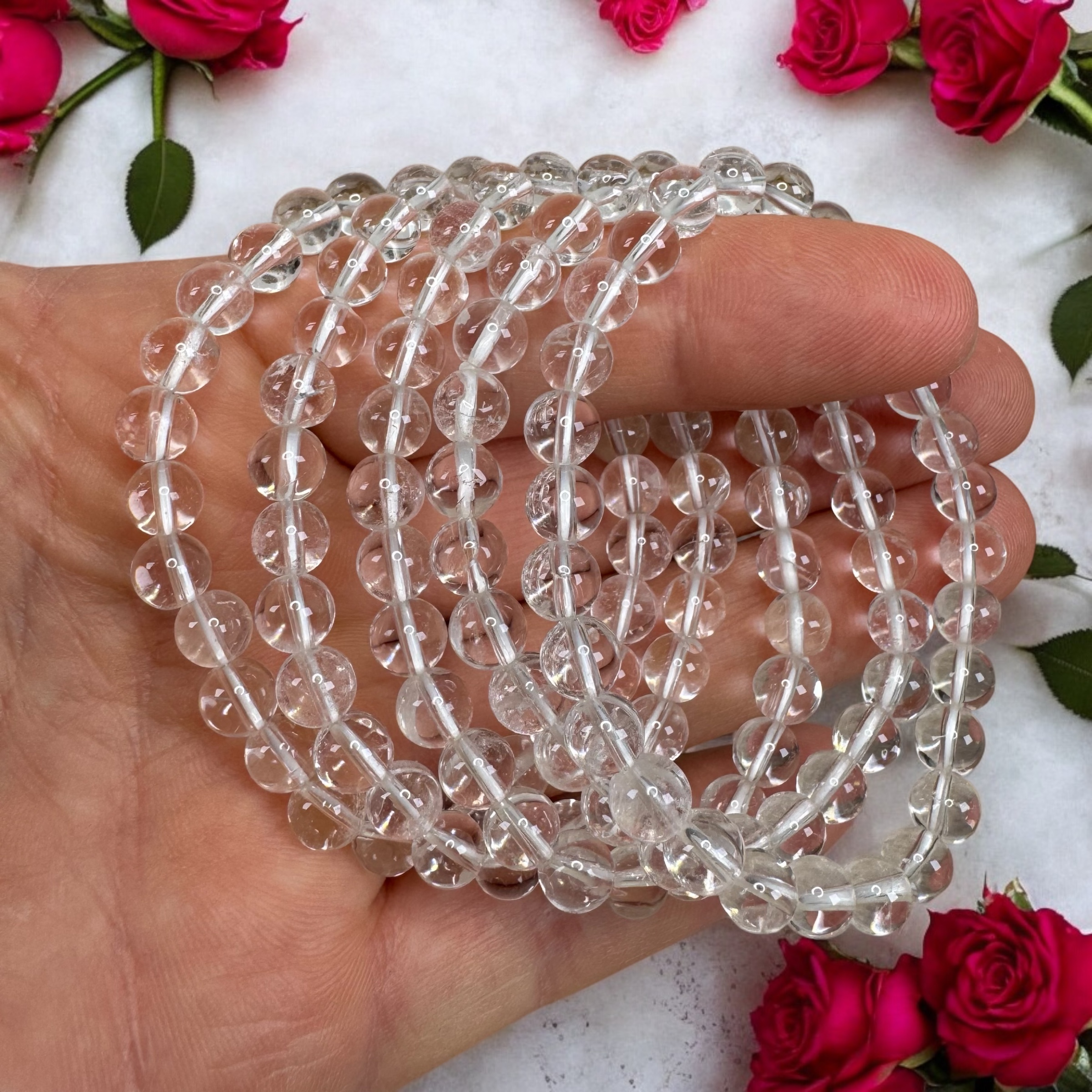 Bjergkrystal Armbånd 6mm - Bjergkrystal Armbånd