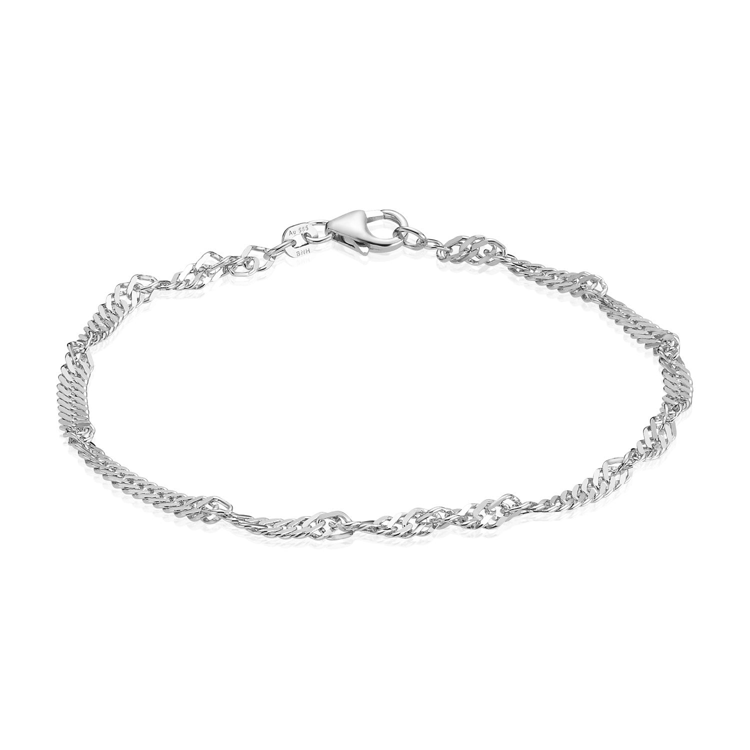 Bnh Singapore Sølv Forgyldt Armbånd Med Karabin Lås - Bnh Armbånd  - 1233690225098