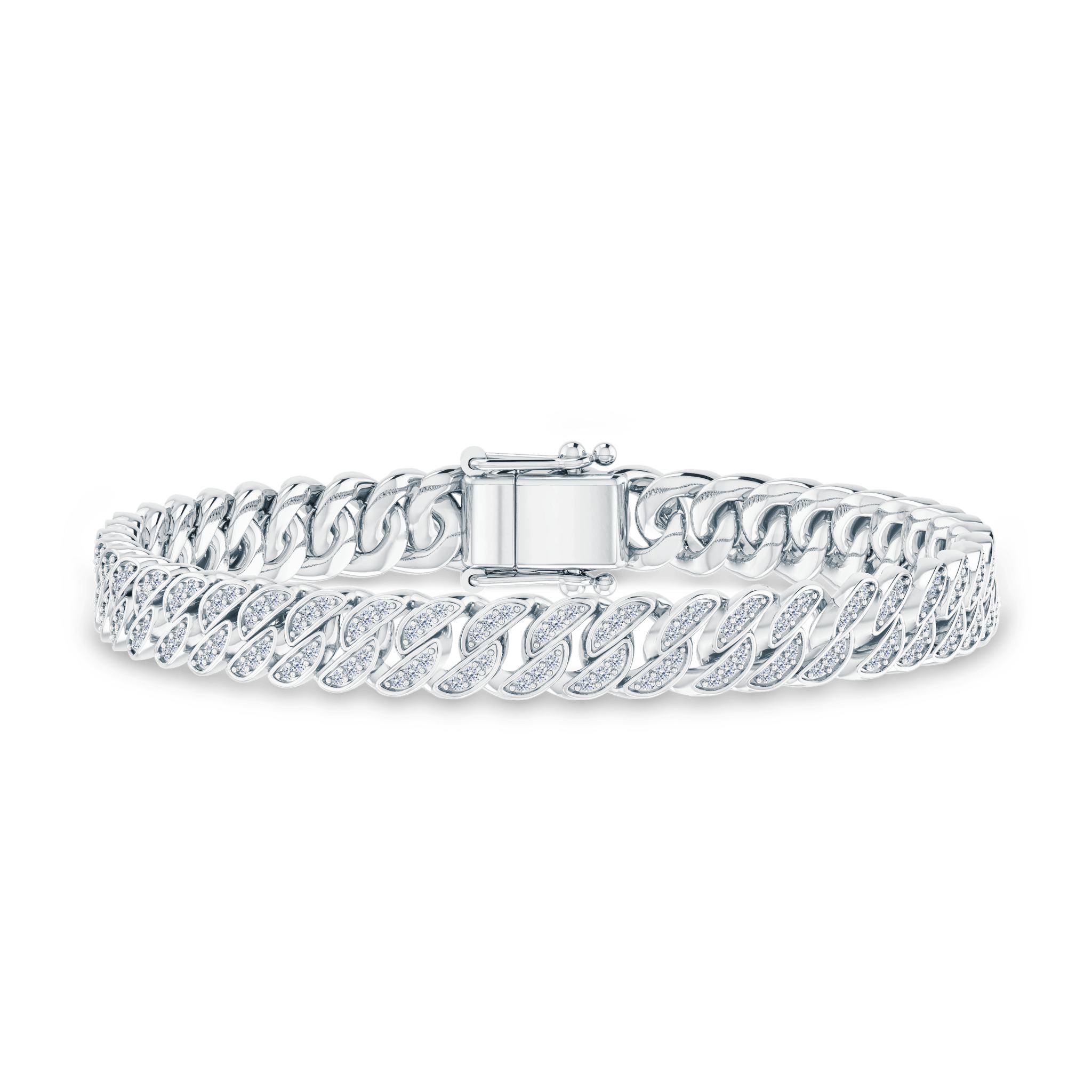 Curb Diamond Bracelet 6mm - Armbånd