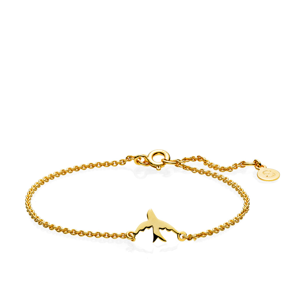 Songbird Bracelet Shiny Gold Recycled Silver - Sistie Armbånd  - 5710143072325