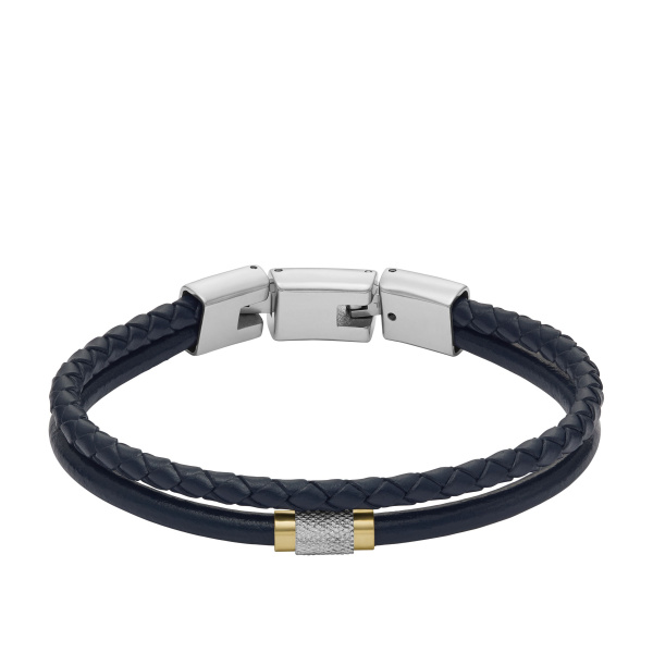 Fossil Læder Herrearmbånd Med Stålspænde Jf04703998 - Fossil Armbånd  - 4064092274066
