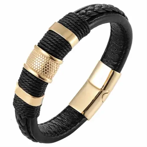 Sort Golden Black Crawe Herrearmbånd - Armbånd