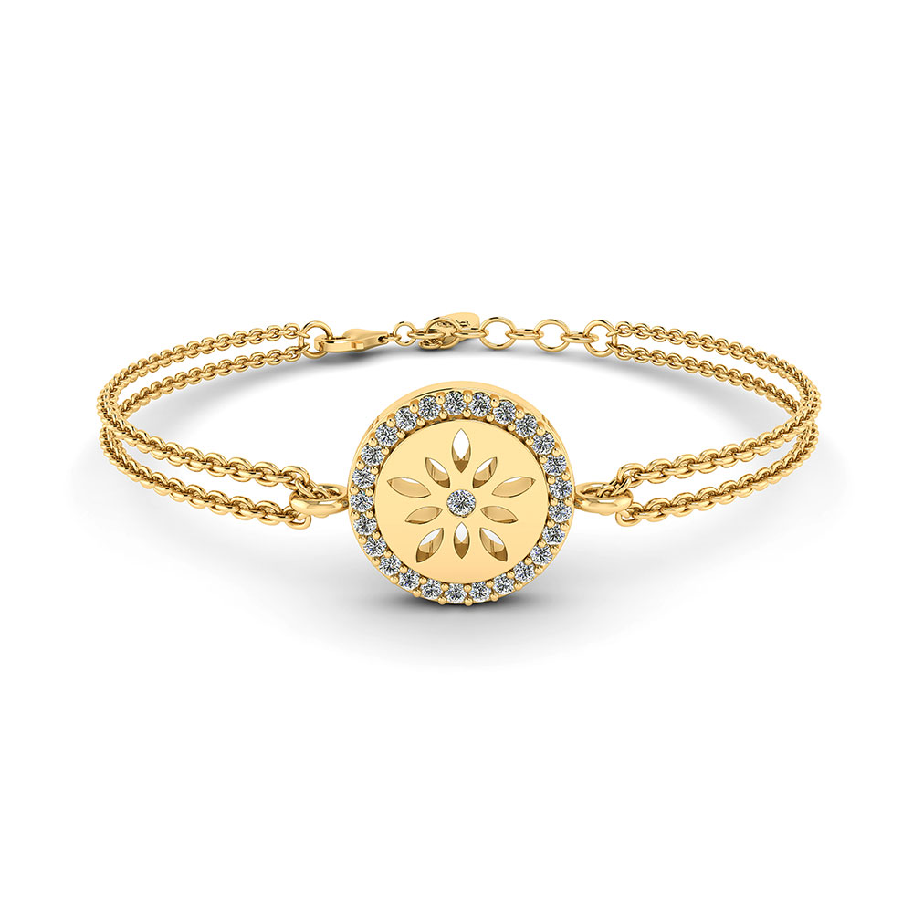 Blomst Forgyldt Sølv Armbånd Fra Smykkekæden Orsl008fg - Smykkekæden Armbånd  - 1255550371158