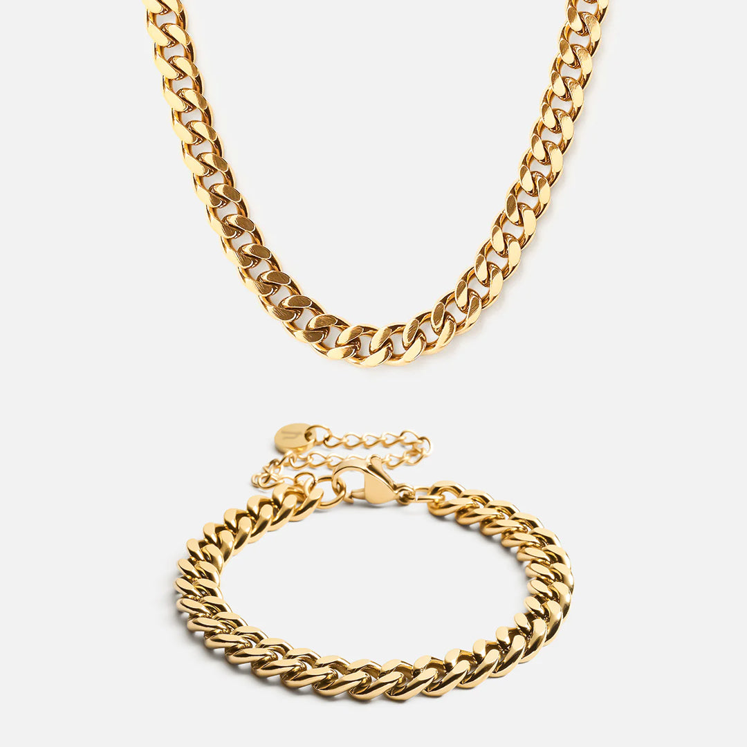 Panser Facet Halskæde Armbånd 18k Guldbelagt 6mm - Josephine Nord Armbånd