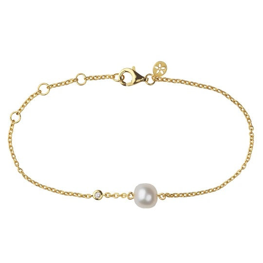 Bybiehl Coco Armbånd Forgyldt Med Perle 3301wp - Bybiehl Armbånd  - 1233690132884
