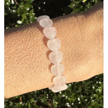 Rosa Kvarts Armbånd Hjerter Krystal Armbånd Godkarmashop - Godkarmashop Armbånd
