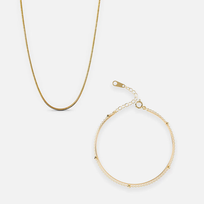 Rund Snake Halskæde Armbånd 18k Guldbelagt - Josephine Nord Armbånd