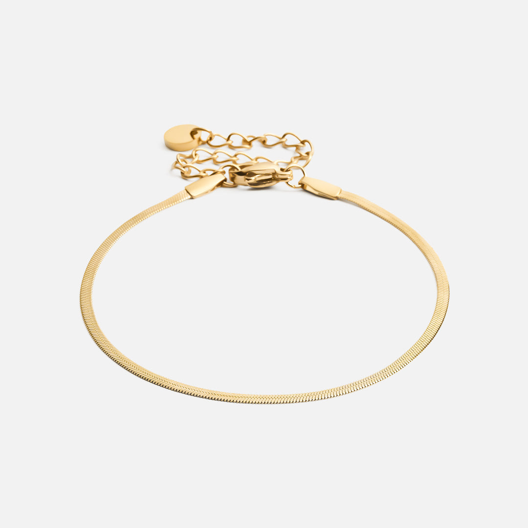 Flad Snake Armbånd 18k Guldbelagt 2mm - Josephine Nord Armbånd