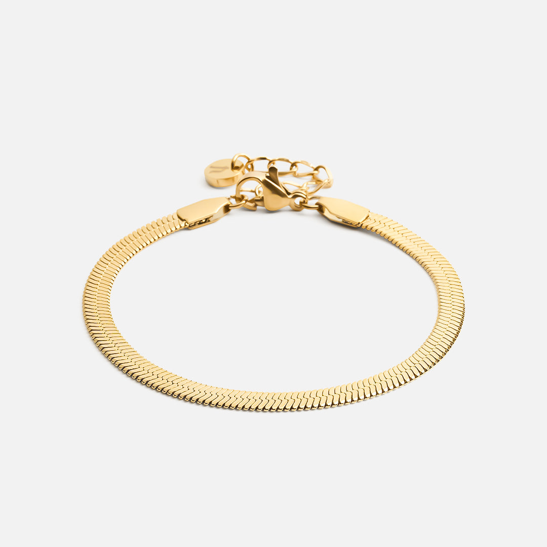 Flad Snake Armbånd 18k Guldbelagt 4mm - Josephine Nord Armbånd