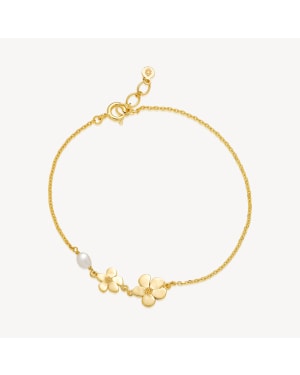 Pansy Forgyldt Sølv Armbånd Fra Izabel Camille Med Ferskvandsperle - Izabel Camille Armbånd  - 5710143101216