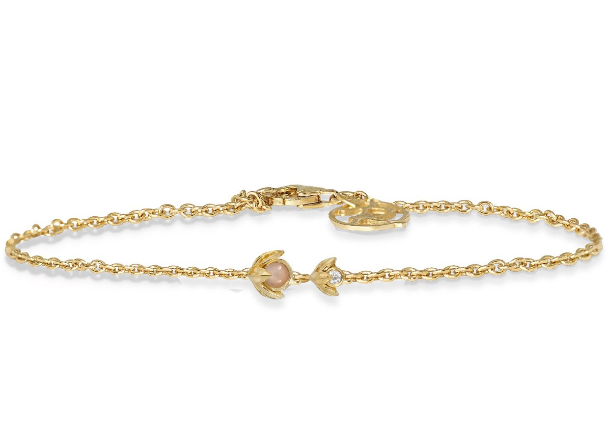 Rabinovich Armbånd Forgyldt Med Peach Månesten Water Lily - Rabinovich Armbånd