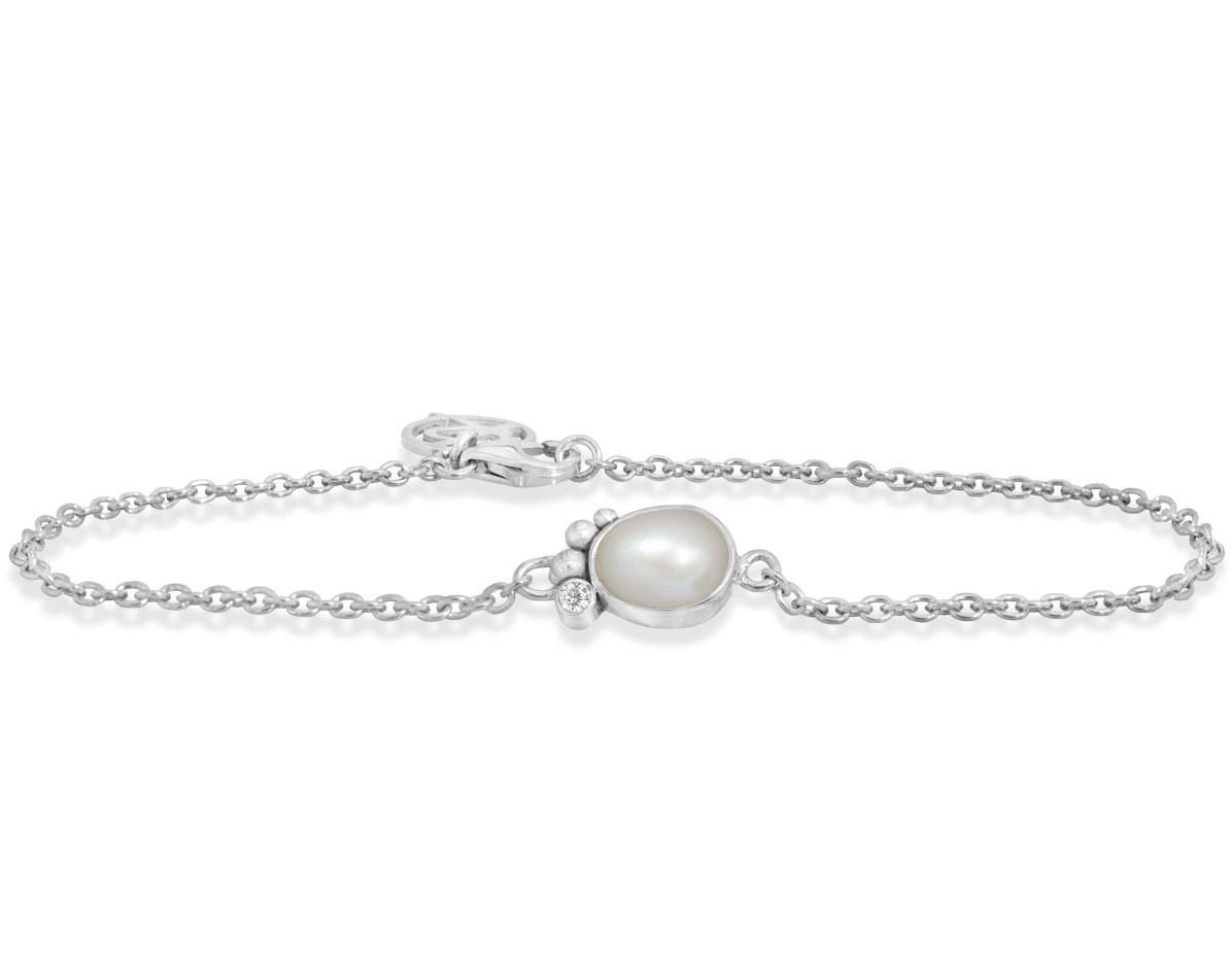 Hvid Rabinovich Sølv Armbånd Med Perle Pleasant Pearl - Rabinovich Armbånd