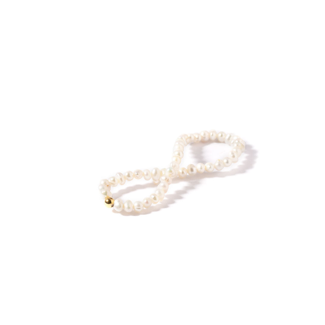 Hvid Armbånd Pearlstring One Size Fits All Armbånd E Ferskvandsperler - Szhirley Armbånd