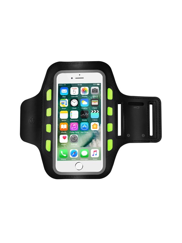 Sort Connectech Sports Armband With Led Light For Smartphone Black - Connectech Armbånd  - 5706808019095