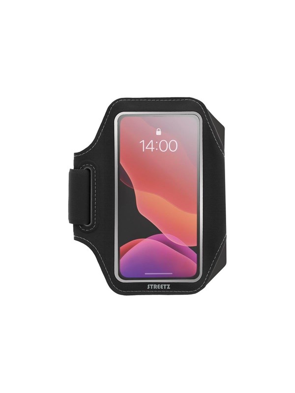 Sort Streetz Slim Sports Armband For Smartphones Reflectors Black - Streetz Armbånd  - 7333048044587