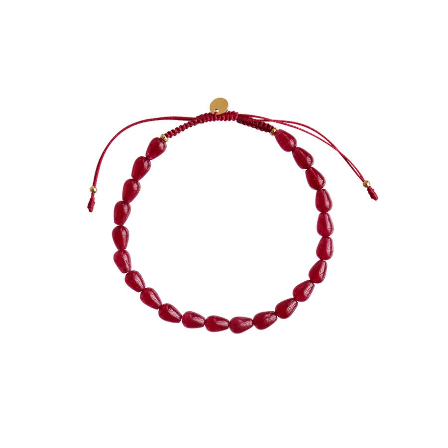 Love Drop Bracelet Burgundy - Stine A Armbånd  - 5712778023871