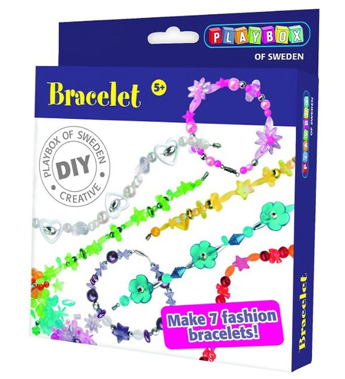 Multifarvet Playbox Perlesæt 200 Stk Armbånd - Playbox Armbånd  - 7394311904366