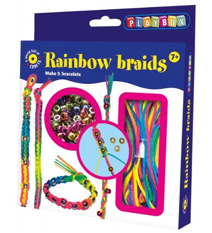 Multifarvet Playbox Armbåndssæt Flet 100 Stk Regnbue - Playbox Armbånd  - 7394311917090