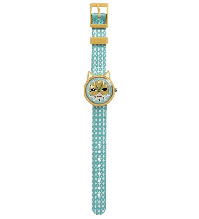 Grøn Djeco Armbåndsur Mint Kat - Djeco Armbånd  - 3070900004290