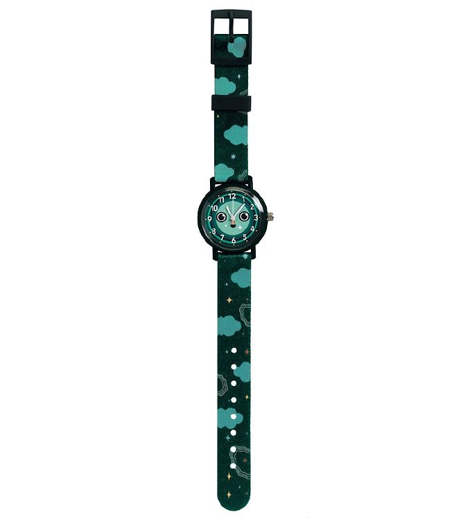 Grøn Djeco Armbåndsur Montre Night Sort - Djeco Armbånd  - 3070900004320