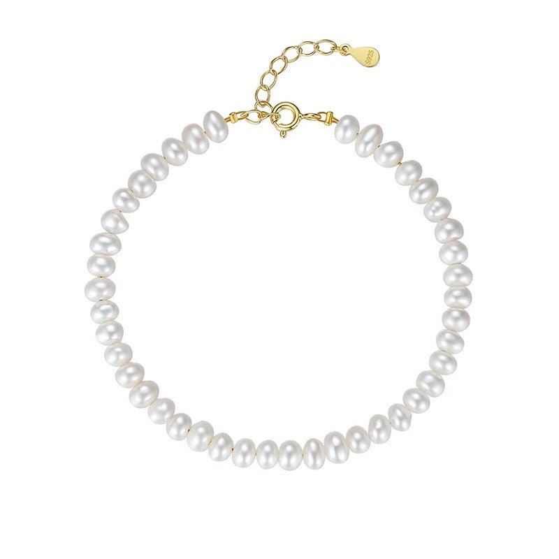 Maja Perlearmbånd Forgyldt Sølv Med Perler - Merleperle Armbånd  - 5740033002286
