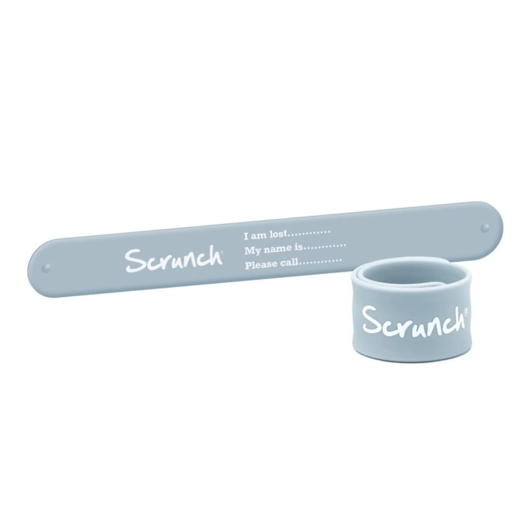 Armbånd Til Børn Navn & Telefonnummer Blå Find Dit Barn - Scrunch Armbånd  - 5060180340063