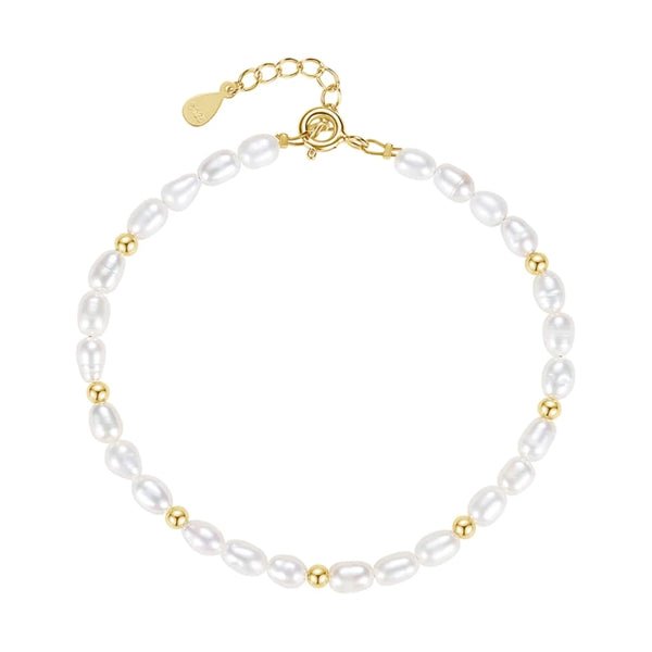 Ava Perlearmbånd Forgyldt Sølv - Merleperle Armbånd  - 5740033000091