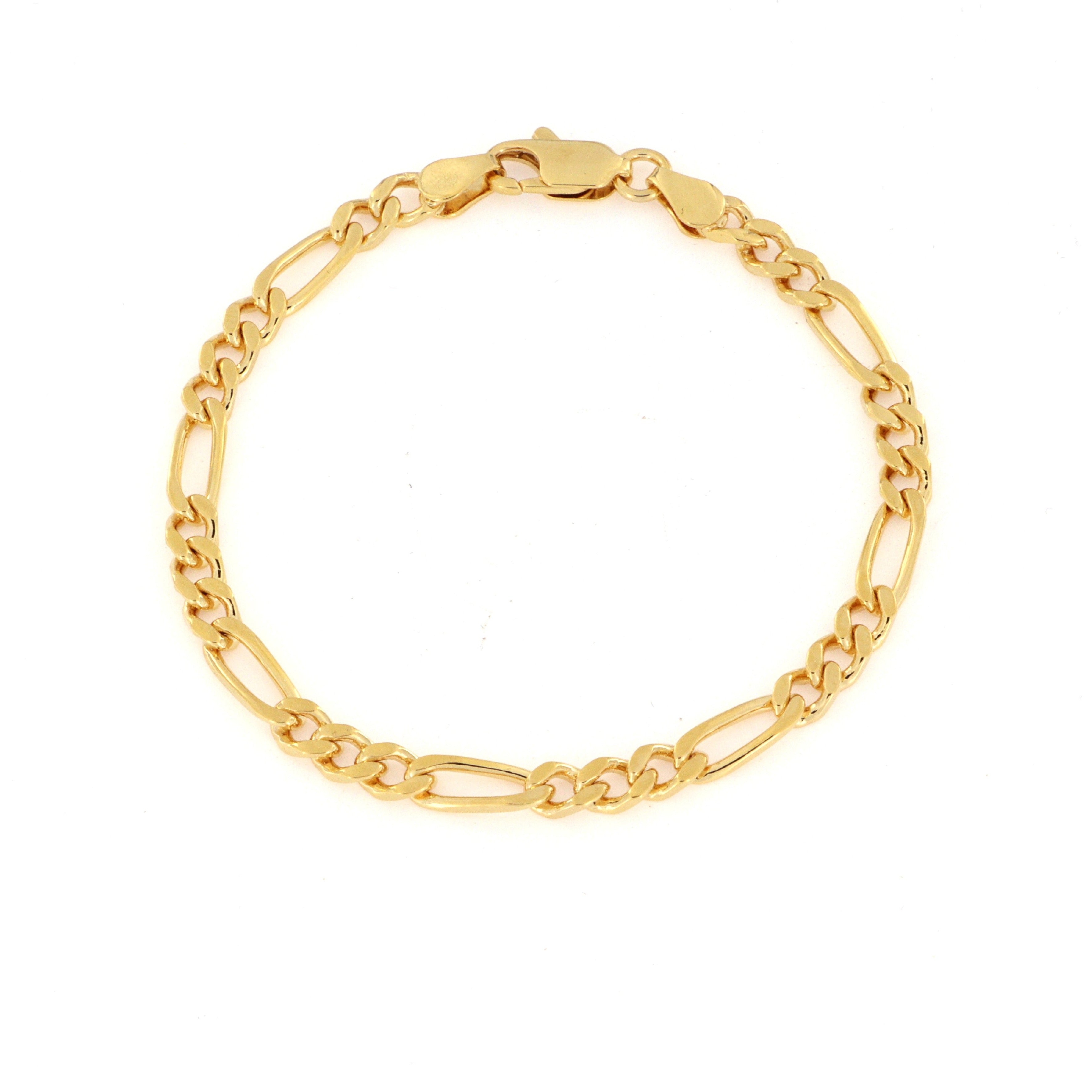 Guld Armbånd Figaro Kæde Forgyldt Messing 4mm - Spain Armbånd  - 05740034045091
